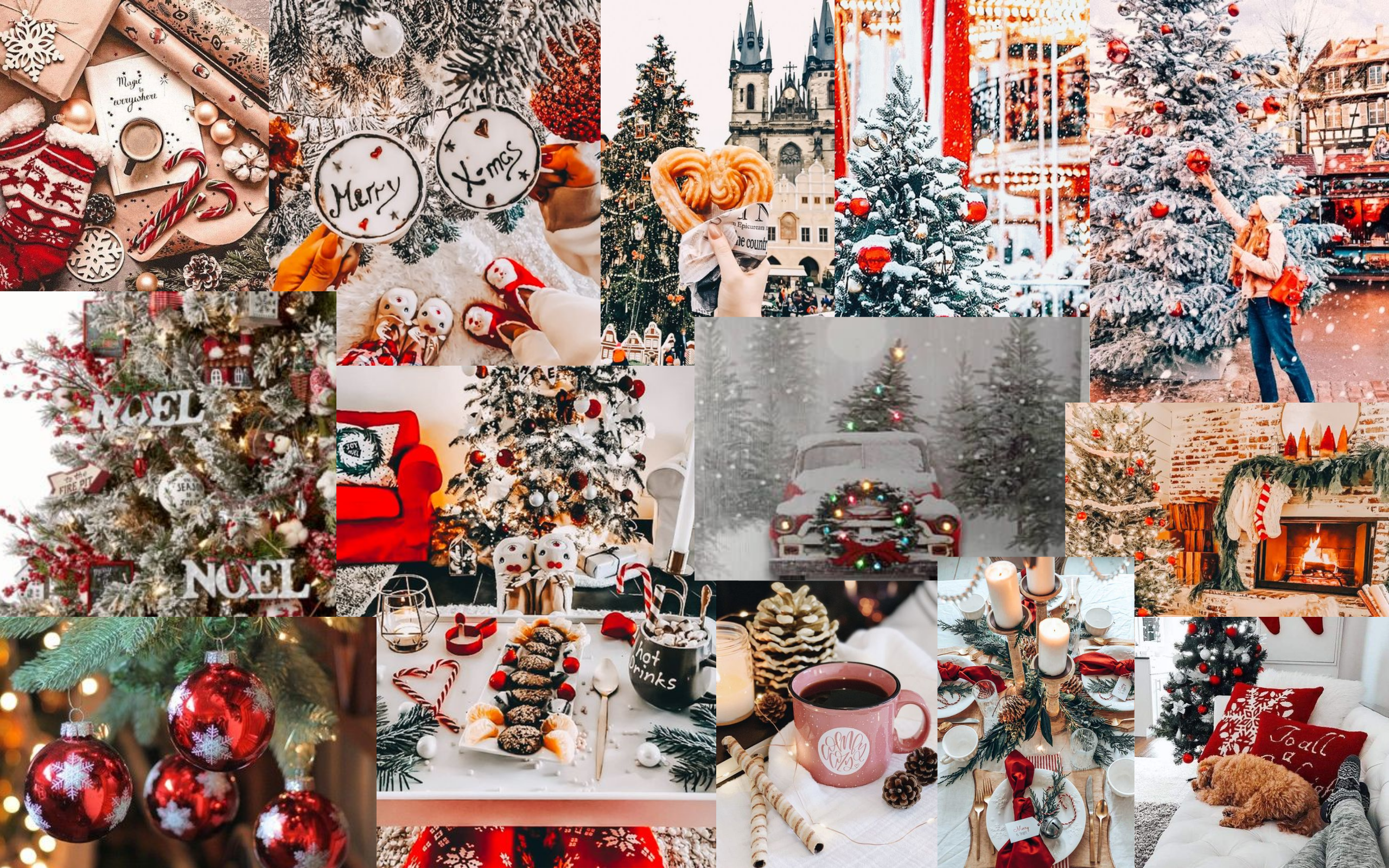 Spooky christmas collage wallpaper laptop: celebrate the holidays!