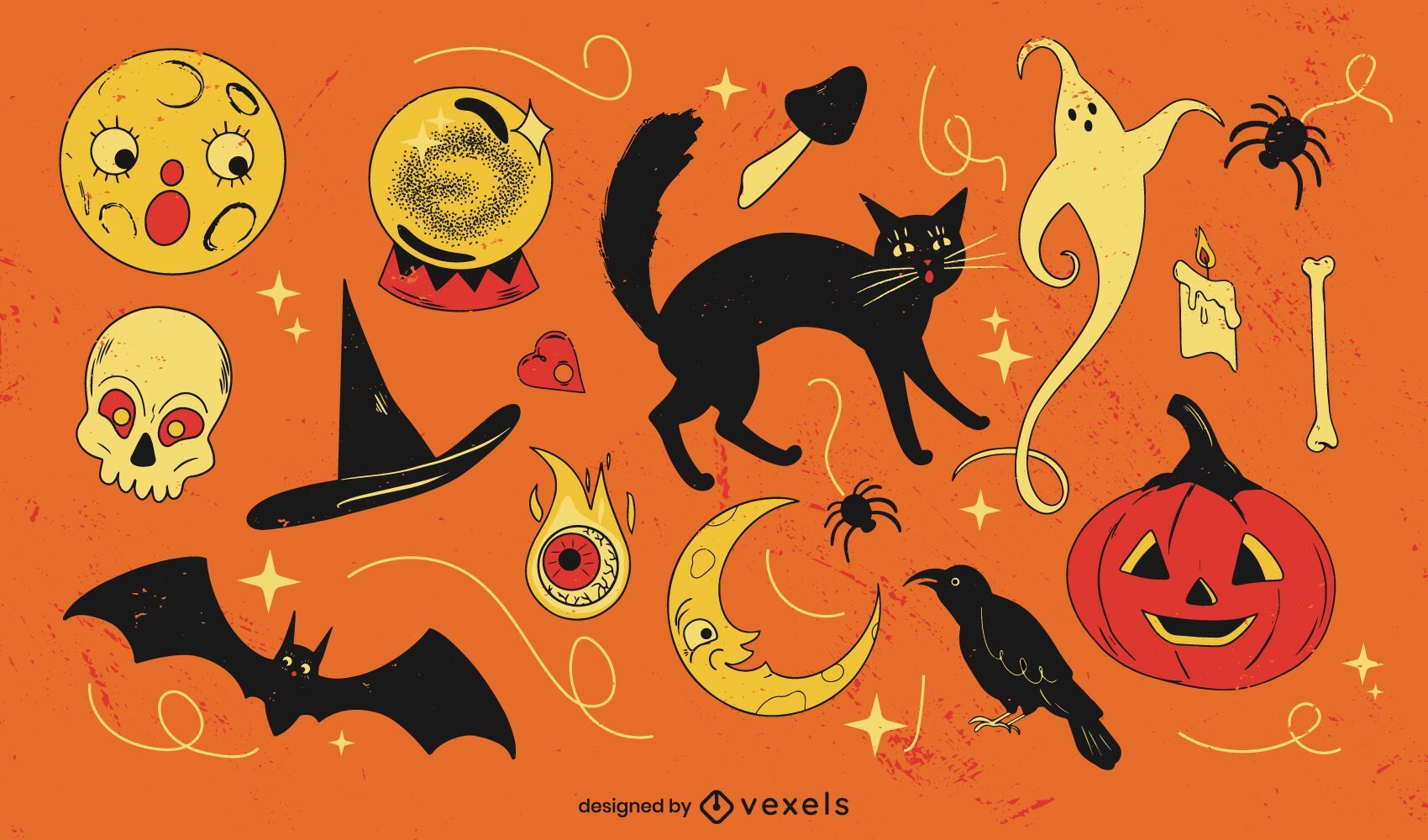 artistic Halloween desktop representations.