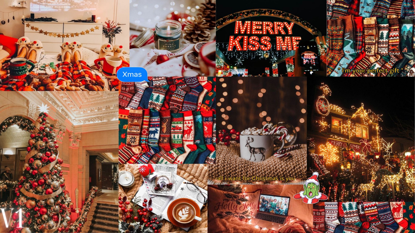 christmas collage wallpaper laptop 0094