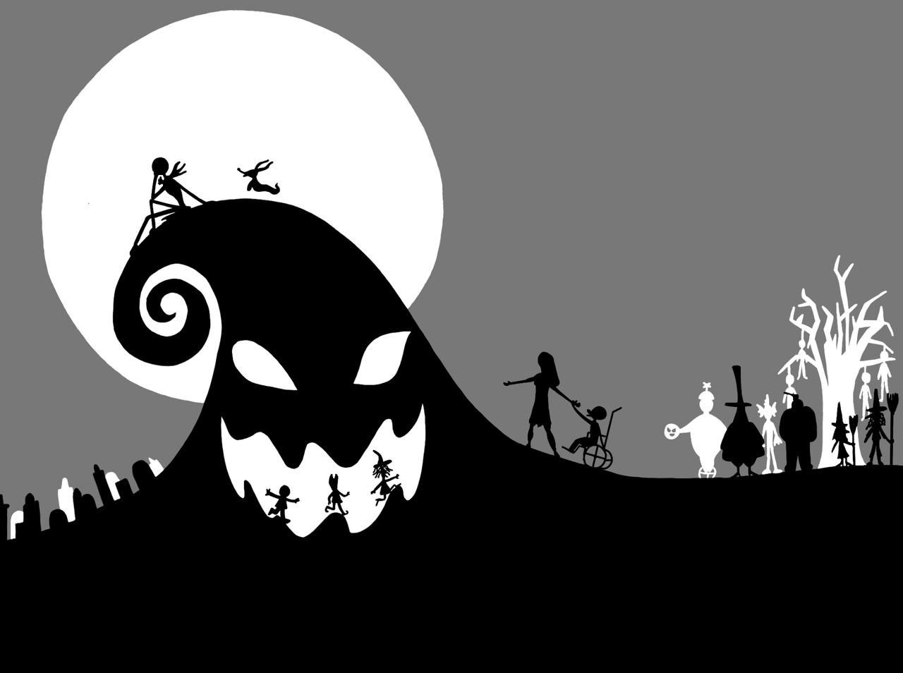 colorful nightmare before christmas desktop wallpaper