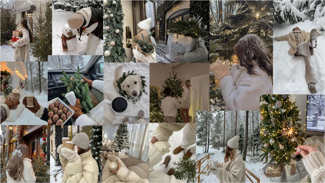 festive christmas collage wallpaper for laptop