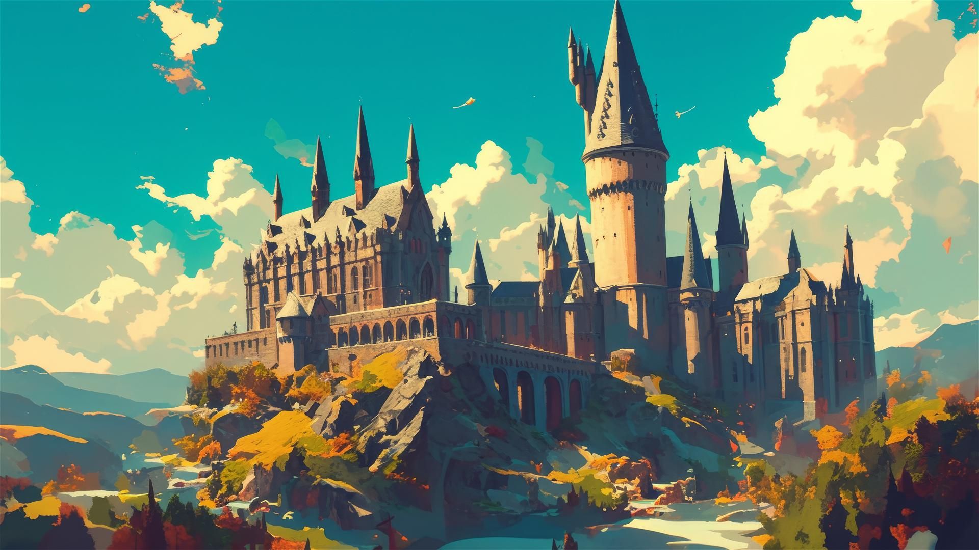 magical hogwarts desktop wallpaper