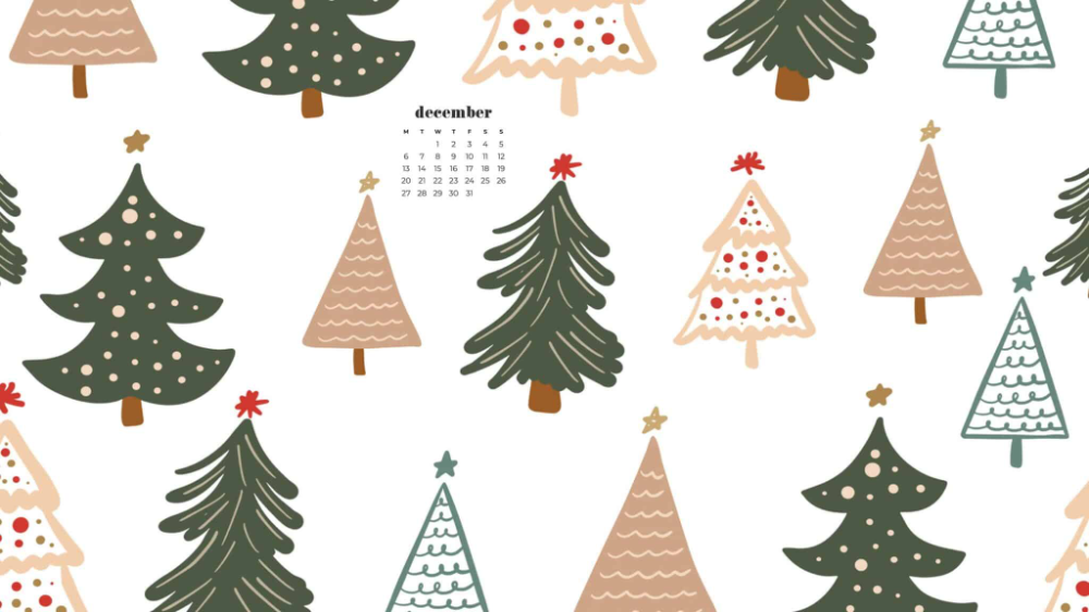 minimalist December wallpaper desktop options