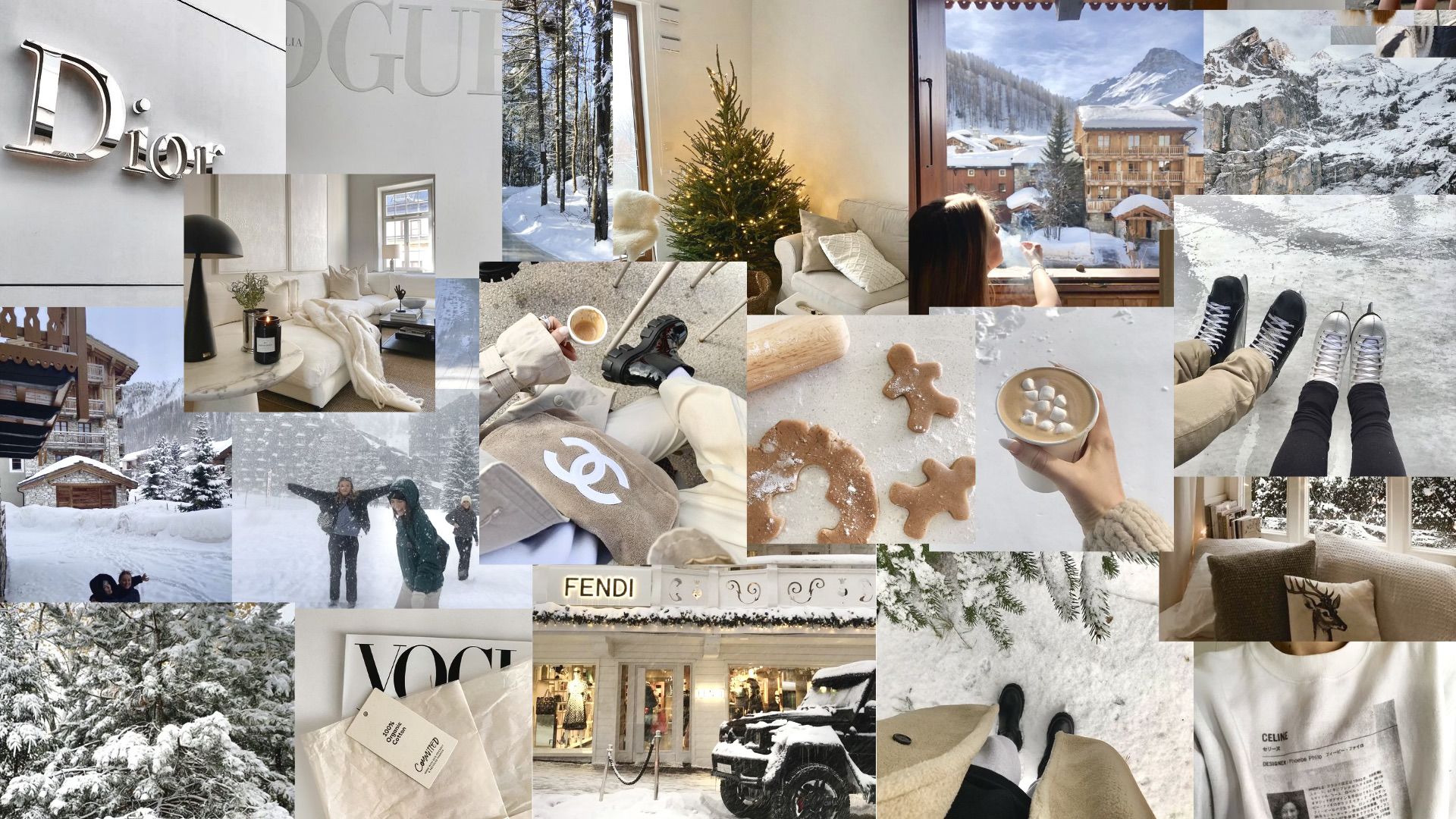 photo-rich christmas collage wallpaper for laptops