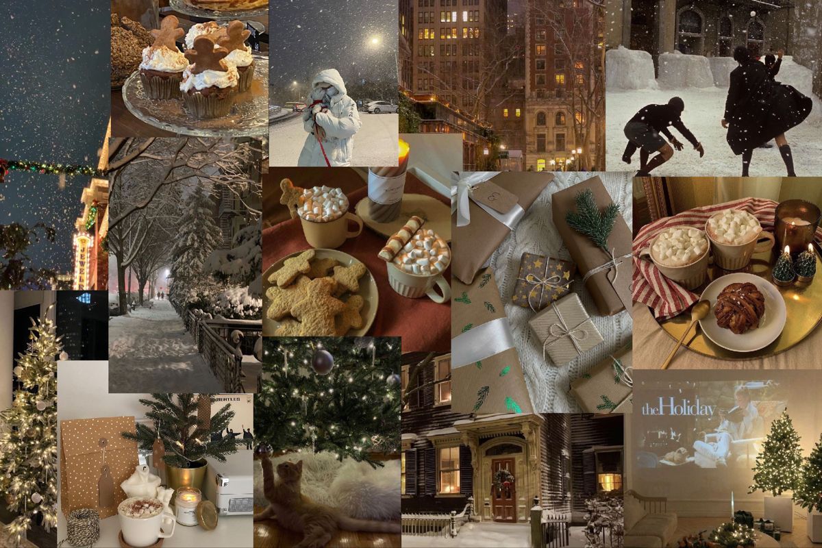 seasonal christmas collage wallpaper for laptops