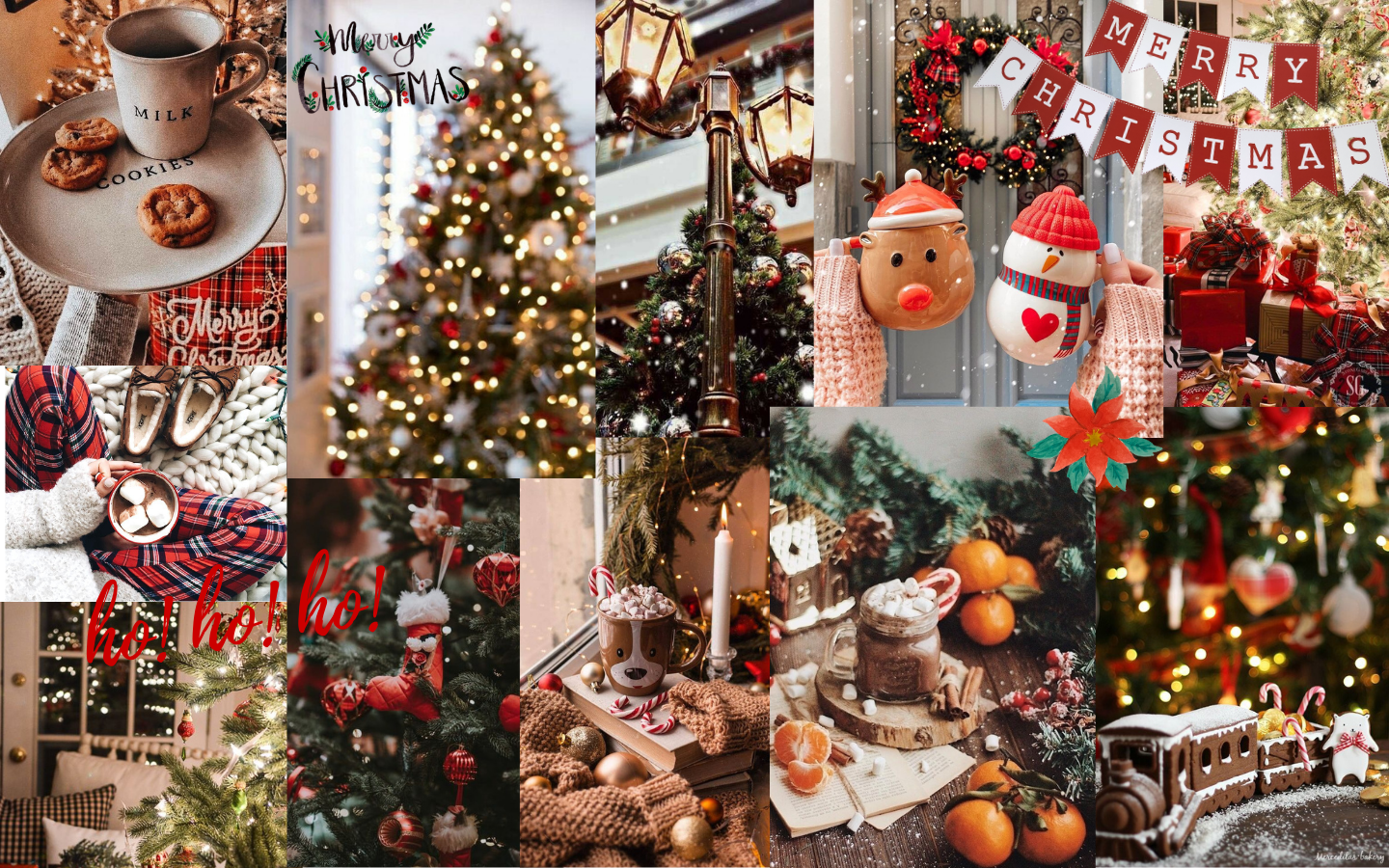 stunning christmas collage wallpaper for laptops