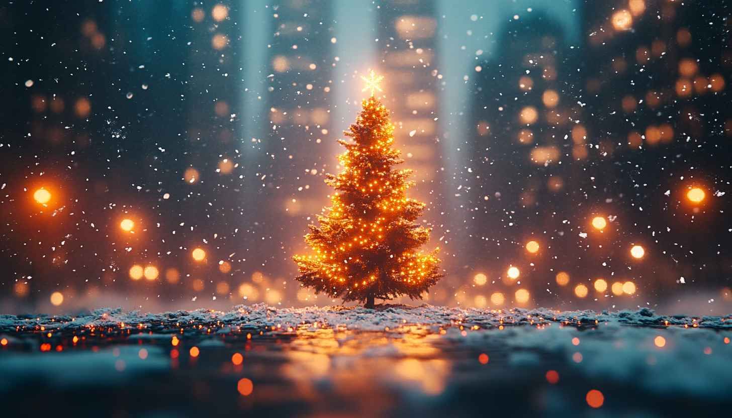 vibrant christmas tree wallpaper desktop images