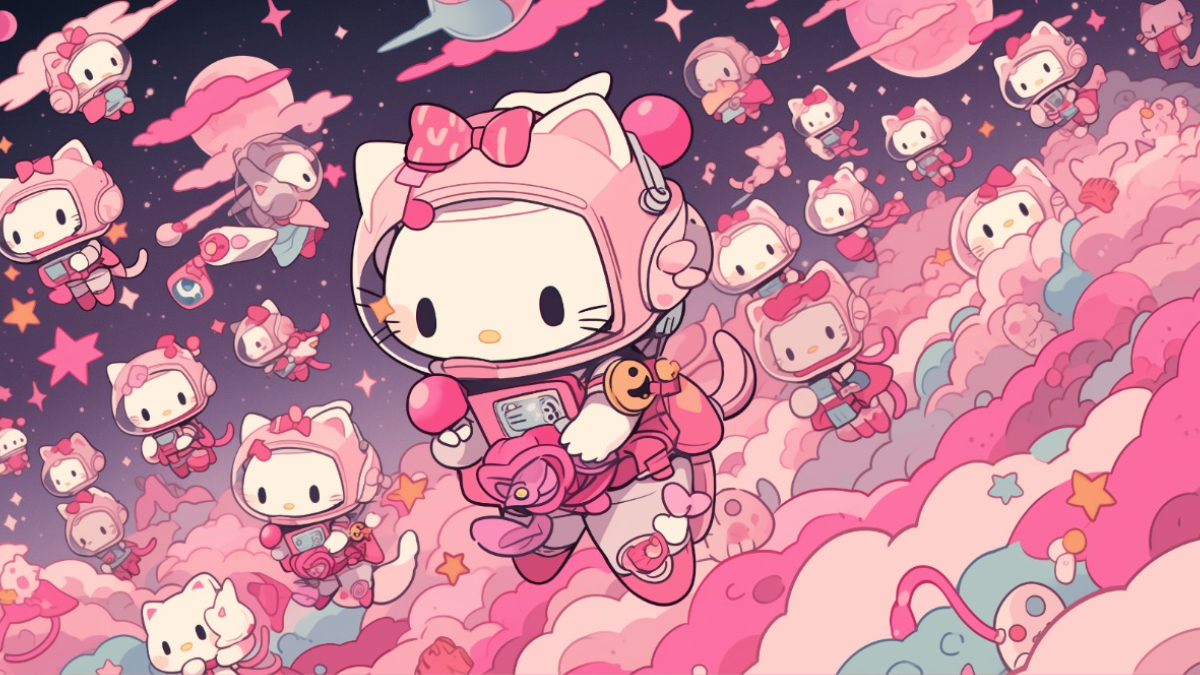 vibrant hello kitty laptop wallpapers